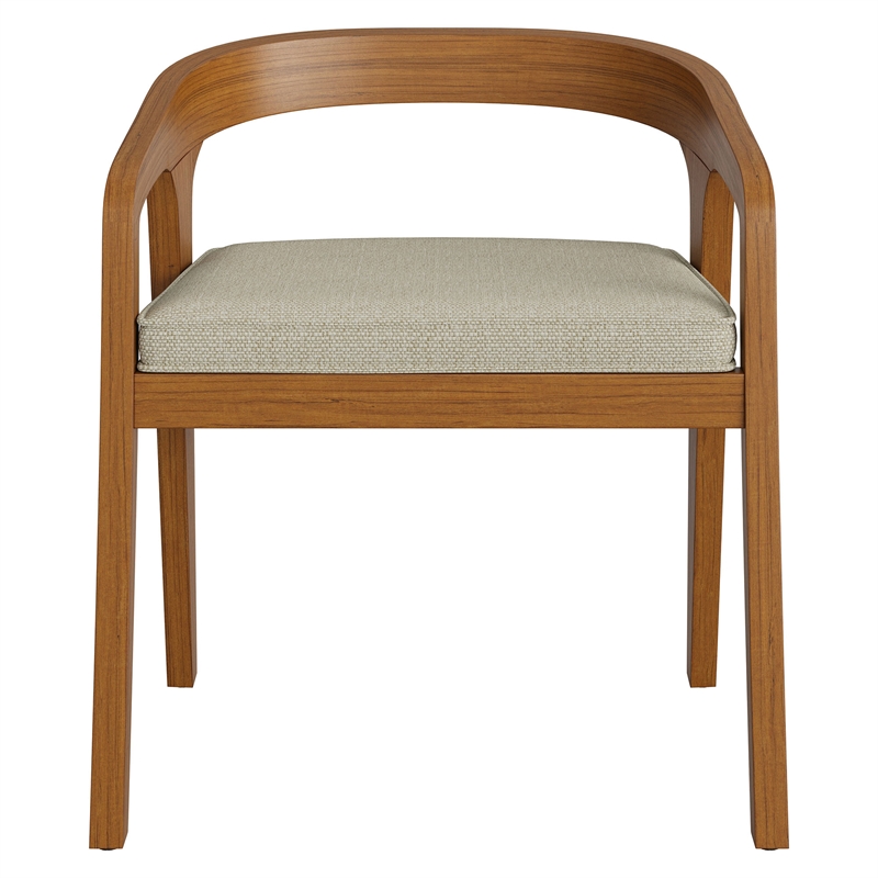 Modway Kona Teak Wood Outdoor Patio Barrel Dining Chair In Sand