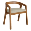 Modway Kona Teak Wood Outdoor Patio Barrel Dining Chair In Sand