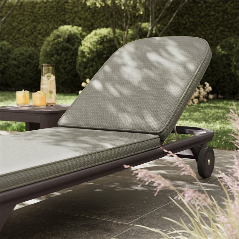 Kona Outdoor Teak Wood Chaise Lounge Chair in Ash