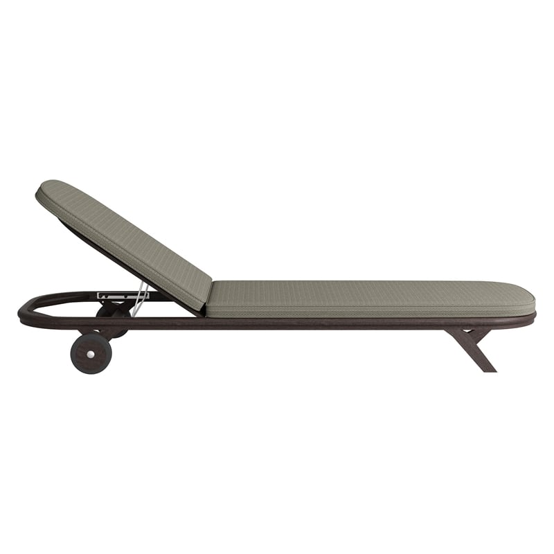 Kona Outdoor Teak Wood Chaise Lounge Chair in Ash
