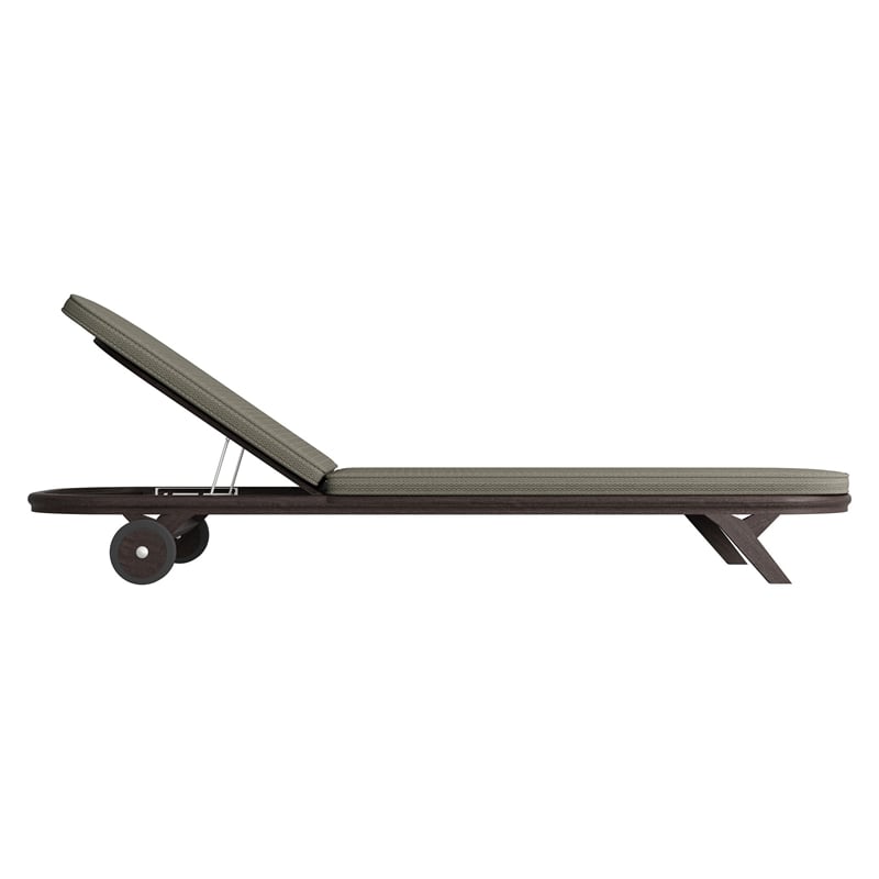 Kona Outdoor Teak Wood Chaise Lounge Chair in Ash