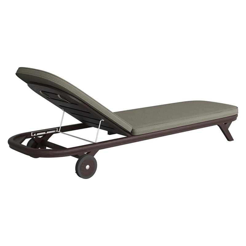 Kona Outdoor Teak Wood Chaise Lounge Chair in Ash