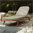 Kona Outdoor Teak Wood Chaise Lounge Chair in Sand