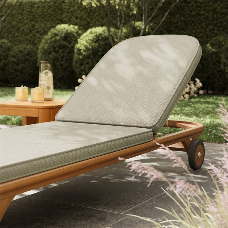 Kona Outdoor Teak Wood Chaise Lounge Chair in Sand