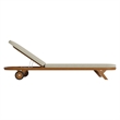 Kona Outdoor Teak Wood Chaise Lounge Chair in Sand