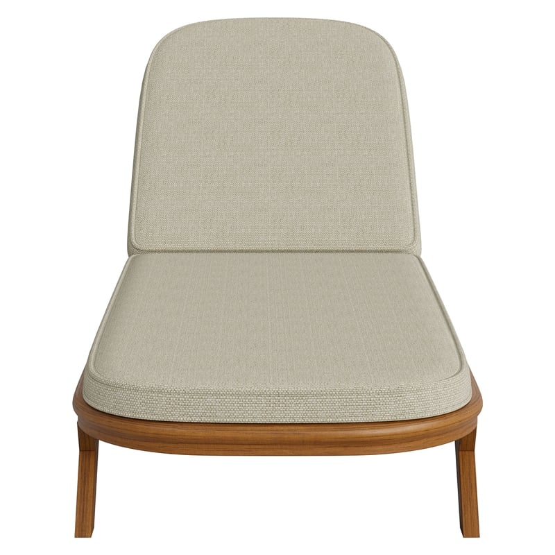 Kona Outdoor Teak Wood Chaise Lounge Chair in Sand