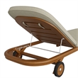 Kona Outdoor Teak Wood Chaise Lounge Chair in Sand