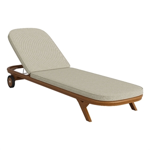 Kona Outdoor Teak Wood Chaise Lounge Chair in Sand