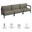 Kona 3-Piece Outdoor Teak Wood Modular Sofa Set in Ash