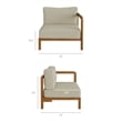 Kona 6-Piece Outdoor Teak Wood Modular Sofa in Sand
