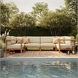 Kona 6-Piece Outdoor Teak Wood Modular Sofa in Sand