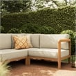 Kona 6-Piece Outdoor Teak Wood Modular Sofa in Sand