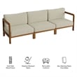 Kona 3-Piece Outdoor Teak Wood Modular Sofa Set in Sand