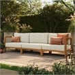 Kona 3-Piece Outdoor Teak Wood Modular Sofa Set in Sand