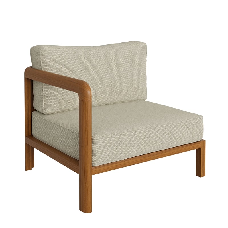 Kona 3-Piece Outdoor Teak Wood Modular Sofa Set in Sand