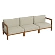 Kona 3-Piece Outdoor Teak Wood Modular Sofa Set in Sand