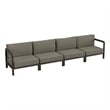 Kona 4-Piece Outdoor Teak Wood Modular Sofa Set in Ash
