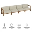 Kona 4-Piece Outdoor Teak Wood Modular Sofa Set in Sand