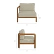 Kona 4-Piece Outdoor Teak Wood Modular Sofa Set in Sand