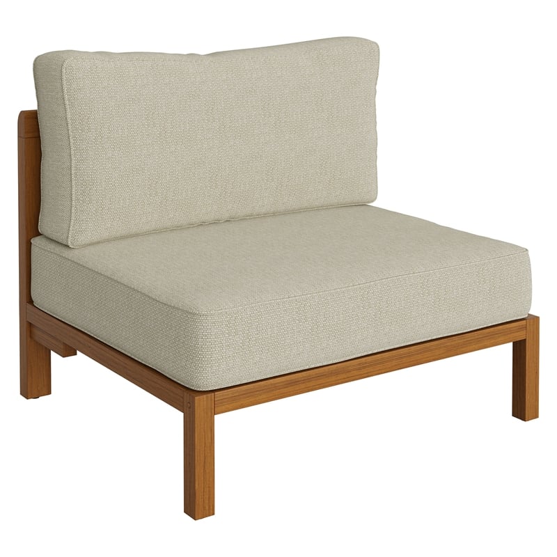Kona 4-Piece Outdoor Teak Wood Modular Sofa Set in Sand