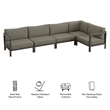 Kona L-Shaped Outdoor Teak Wood Modular Sofa in Ash