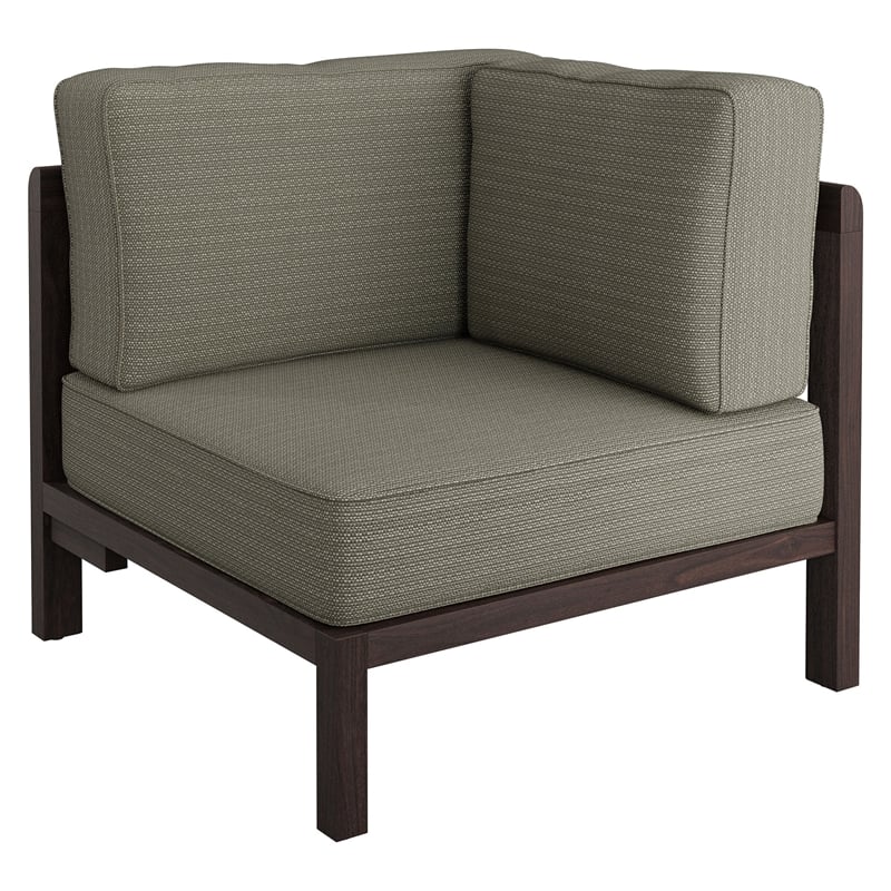 Kona L-Shaped Outdoor Teak Wood Modular Sofa in Ash