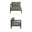 Kona L-Shaped Outdoor Teak Wood Modular Sofa in Ash