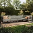 Kona L-Shaped Outdoor Teak Wood Modular Sofa in Ash