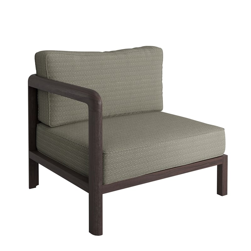 Kona L-Shaped Outdoor Teak Wood Modular Sofa in Ash