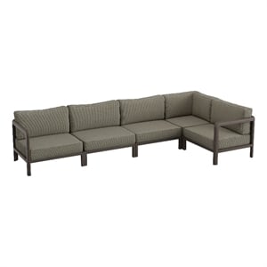 Kona L-Shaped Outdoor Teak Wood Modular Sofa in Ash