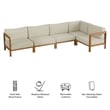 Kona L-Shaped Outdoor Teak Wood Modular Sofa in Sand