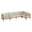 Kona L-Shaped Outdoor Teak Wood Modular Sofa in Sand