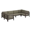 Kona 6-Piece Outdoor Teak Wood Modular Sofa in Ash