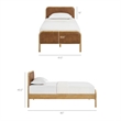 Wexford Vegan Leather Twin Platform Bed in Light Oak Canyon