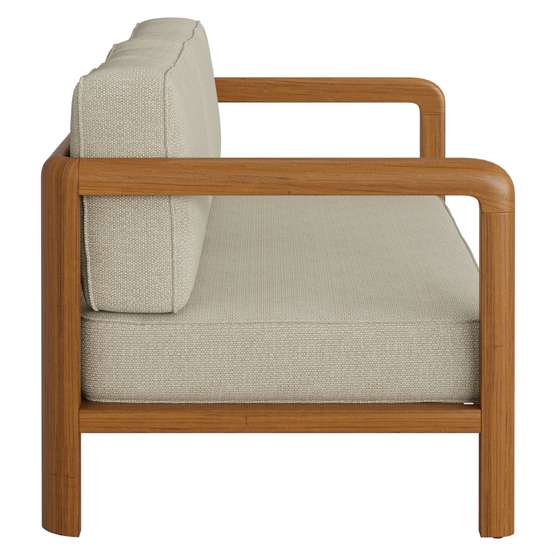 Kona Outdoor Teak Wood Loveseat in Sand
