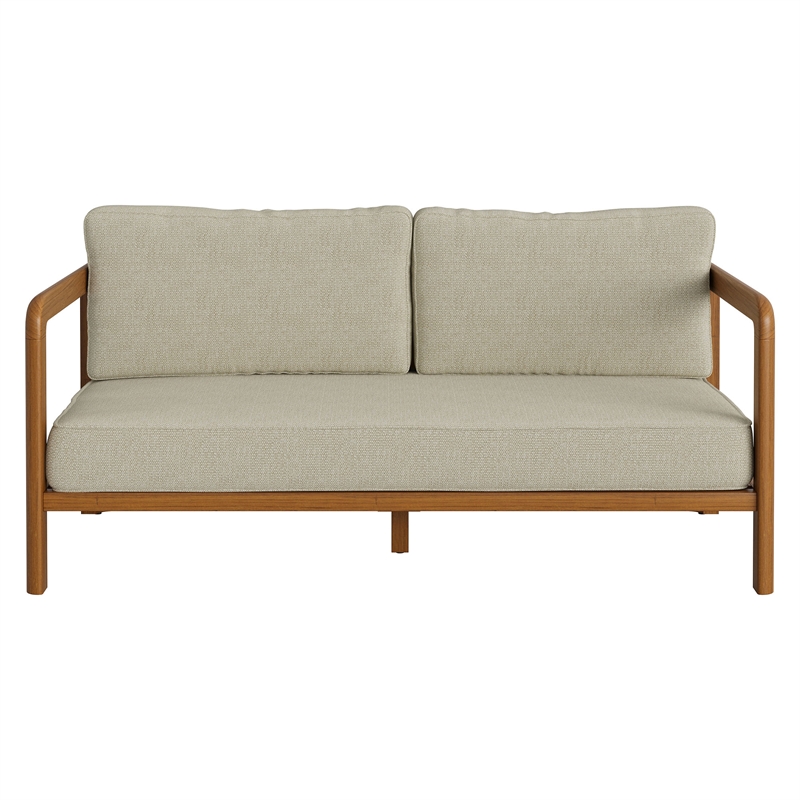 Kona Outdoor Teak Wood Loveseat in Sand