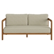 Kona Outdoor Teak Wood Loveseat in Sand