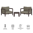 Kona 3-Piece Outdoor Teak Wood Furniture Set in Ash