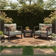 Kona 3-Piece Outdoor Teak Wood Furniture Set in Ash