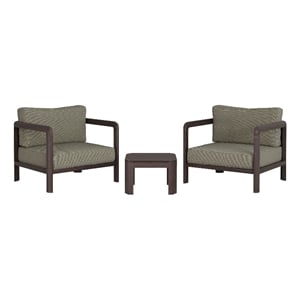 Kona 3-Piece Outdoor Teak Wood Furniture Set in Ash