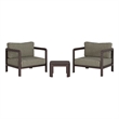 Kona 3-Piece Outdoor Teak Wood Furniture Set in Ash