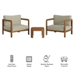 Kona 3-Piece Outdoor Teak Wood Furniture Set in Sand