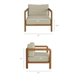 Kona 3-Piece Outdoor Teak Wood Furniture Set in Sand
