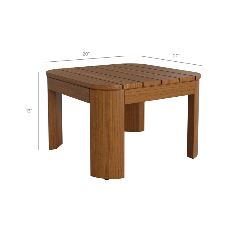 Kona 3-Piece Outdoor Teak Wood Furniture Set in Sand