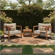 Kona 3-Piece Outdoor Teak Wood Furniture Set in Sand