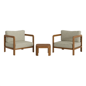 Kona 3-Piece Outdoor Teak Wood Furniture Set in Sand