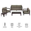 Kona 5-Piece Outdoor Teak Wood Furniture Set in Ash