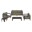 Kona 5-Piece Outdoor Teak Wood Furniture Set in Ash