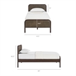 Wexford Twin Vegan Leather Platform Bed with Solid Wood Frame in Wenge Mushroom
