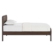 Wexford Twin Vegan Leather Platform Bed with Solid Wood Frame in Wenge Mushroom